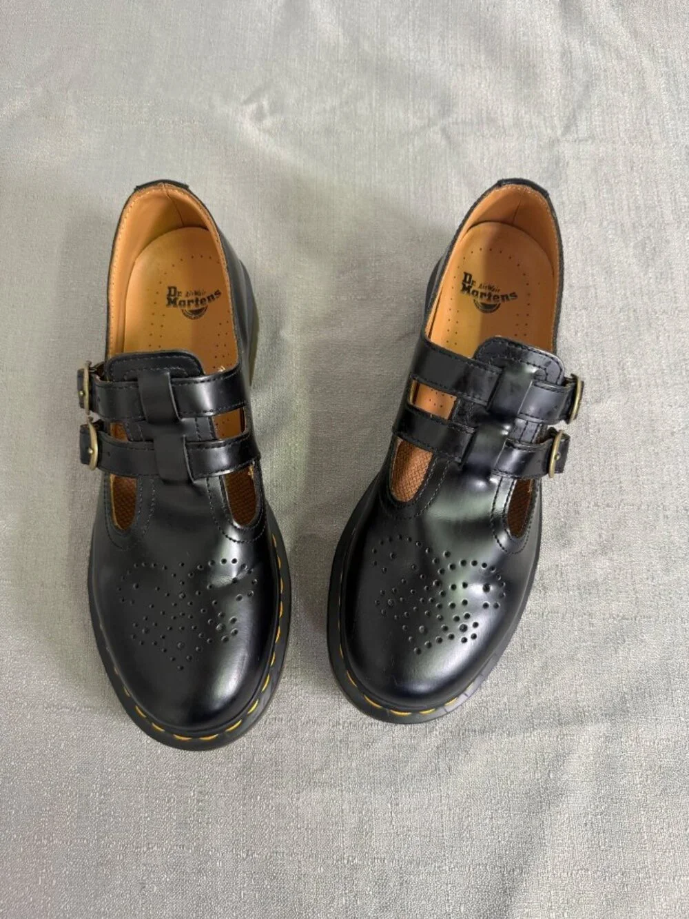Dr. Martens Women’s Black Leather 12916 Mary Jane Buckle Round Toe Shoes Size 9L